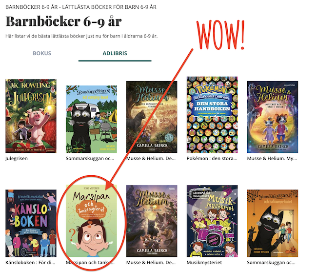 På plats på ”BOKTOPPLISTAN”