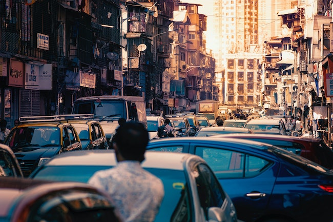 En taxifärd genom Bombay